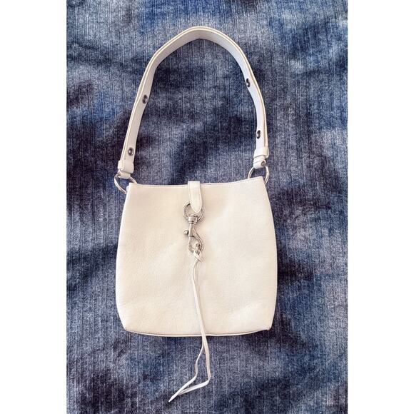 Rebecca Minkoff Handbags - New Rebecca Minkoff Pebbled Leather Megan Feed Bag White Silver Hardware